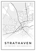 Street map poster of Strathaven town centre, South Lanarkshire