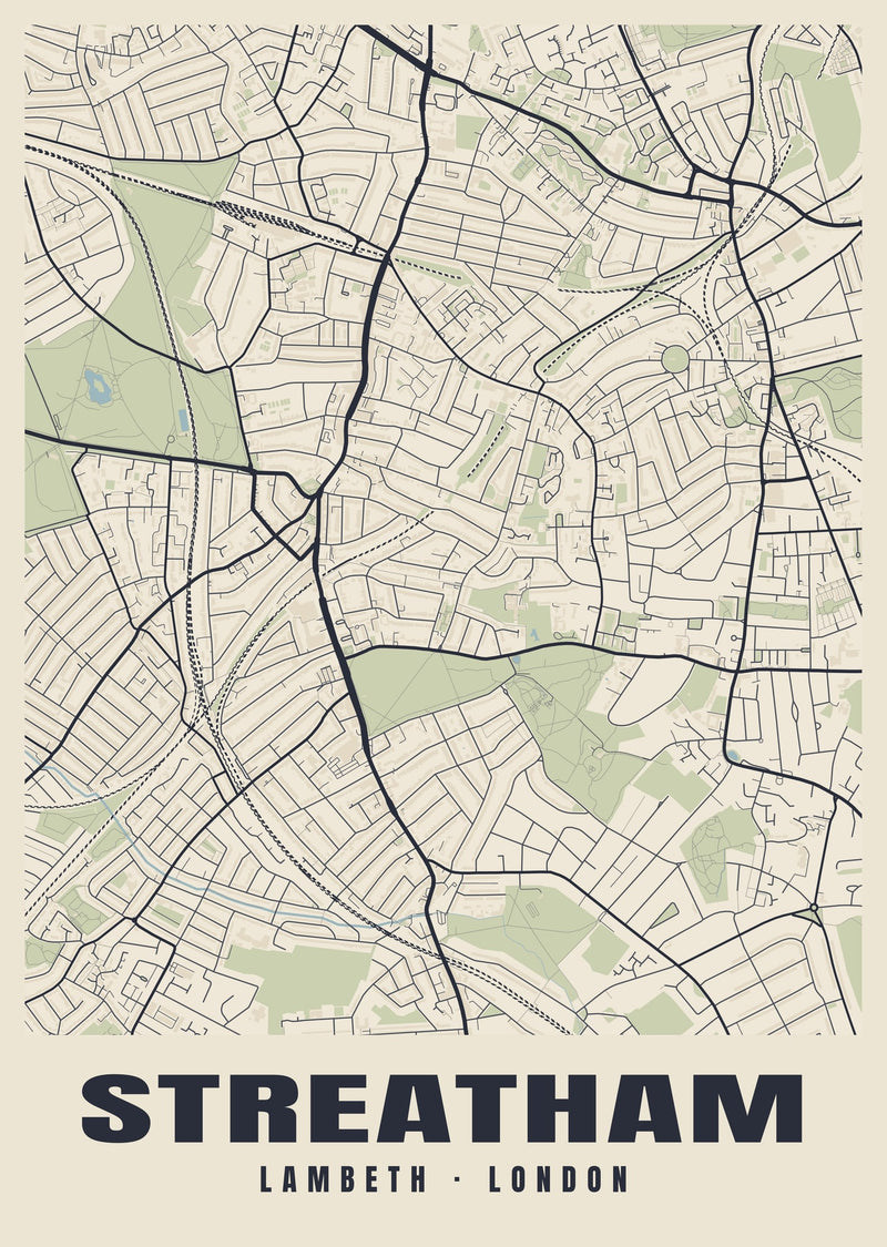Streatham Heritage Street Map Poster