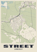 Street map poster of Street, Somerset