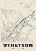 Street map poster of Stretton, Staffordshire