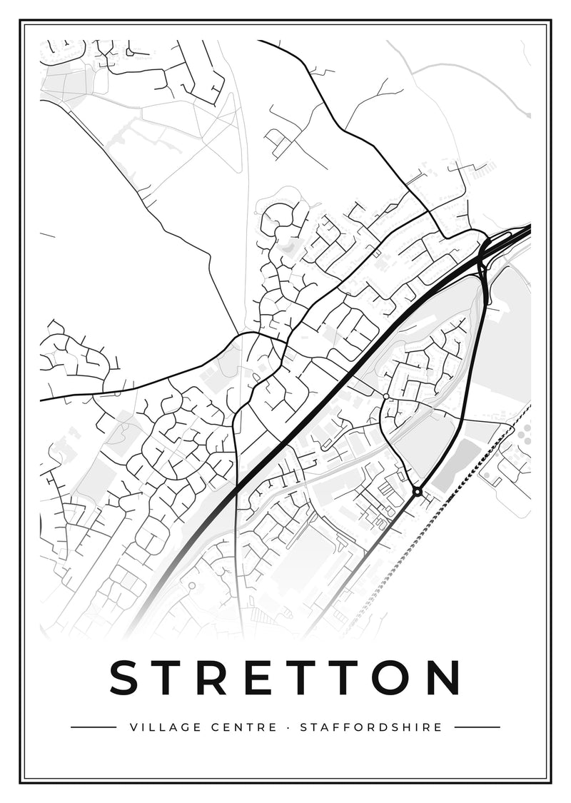Stretton Village Centre Street Map Poster