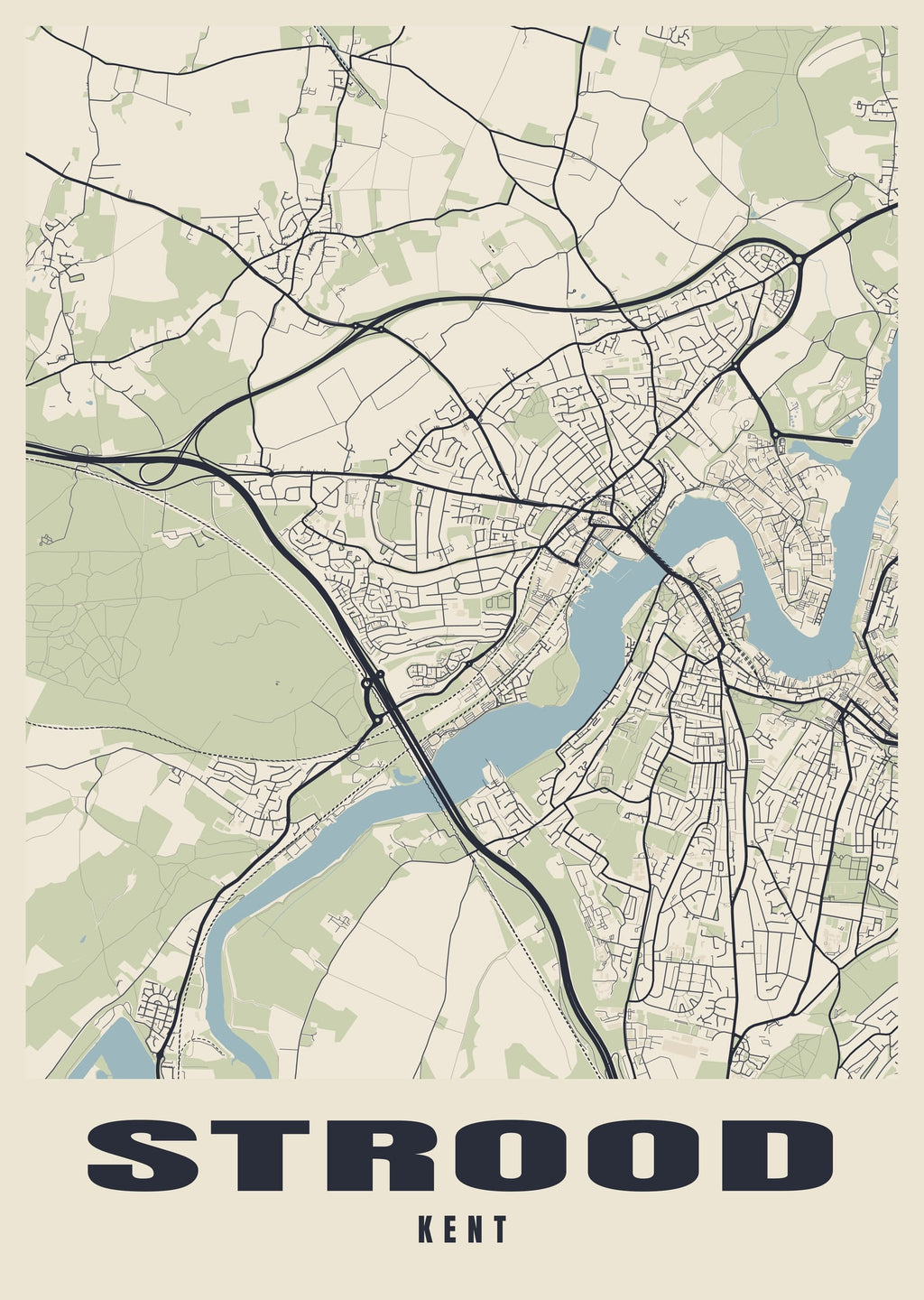 Street map poster of Strood, Kent