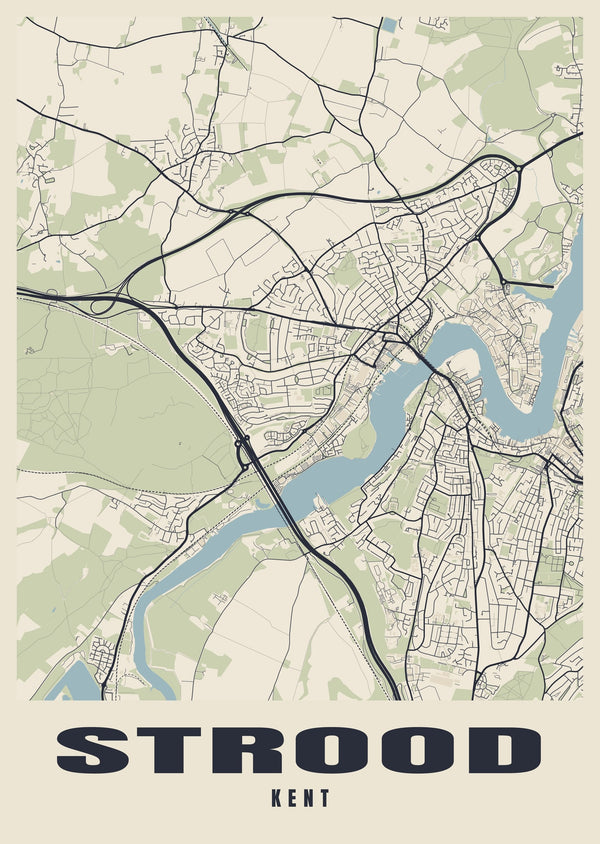 Strood Street Map Poster