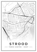 Street map poster of Strood town centre, Kent