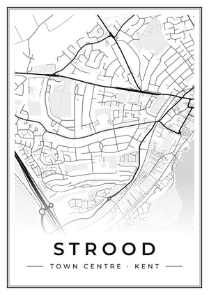 Strood Town Centre Street Map Poster