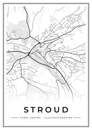 Stroud Town Centre Street Map Poster