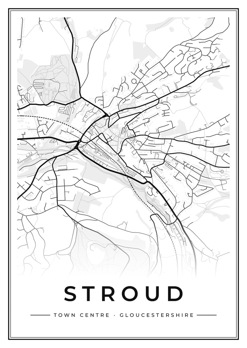 Stroud Town Centre Street Map Poster