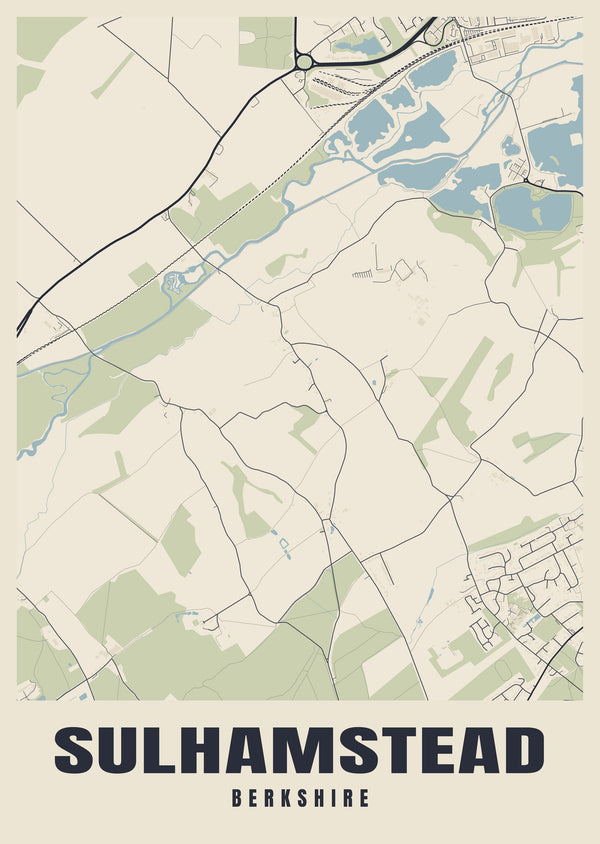 Sulhamstead Street Map Poster
