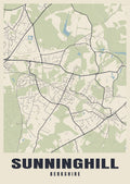 Street map poster of Sunninghill, Berkshire