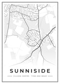 Street map poster of Sunniside village centre, Tyne and Wear