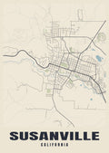 Street map poster of Susanville, California