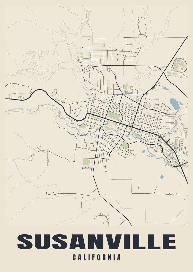 Susanville Street Map Poster