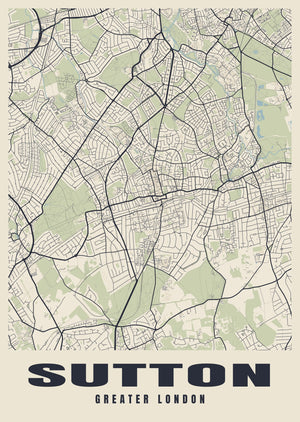 Sutton Street Map Poster