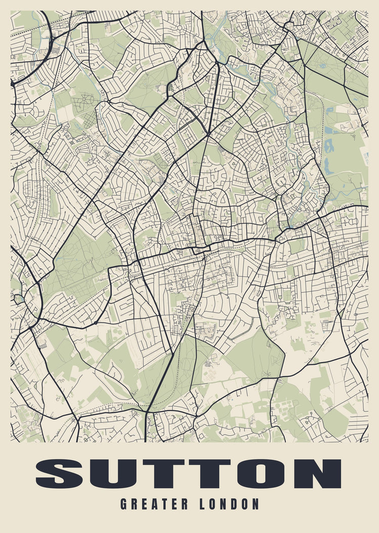 Sutton Street Map Poster