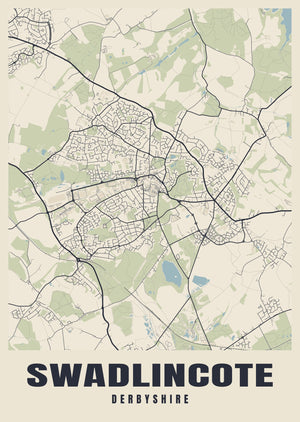 Swadlincote Street Map Poster