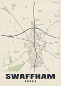 Street map poster of Swaffham, Norfolk