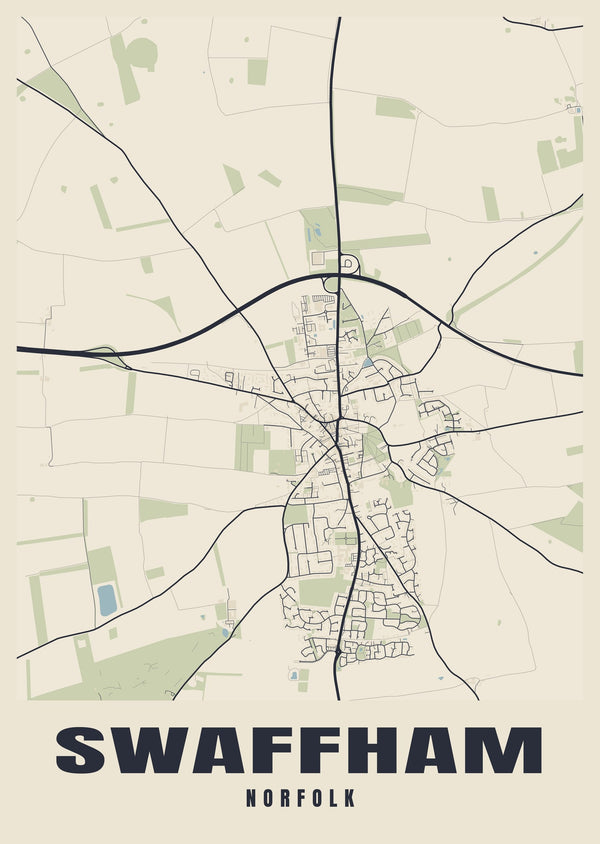 Swaffham Street Map Poster
