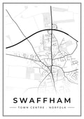 Street map poster of Swaffham town centre, Norfolk