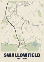 Street map poster of Swallowfield, Berkshire
