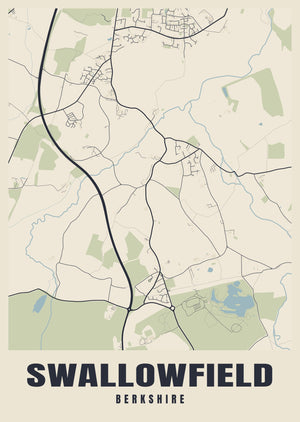 Swallowfield Street Map Poster