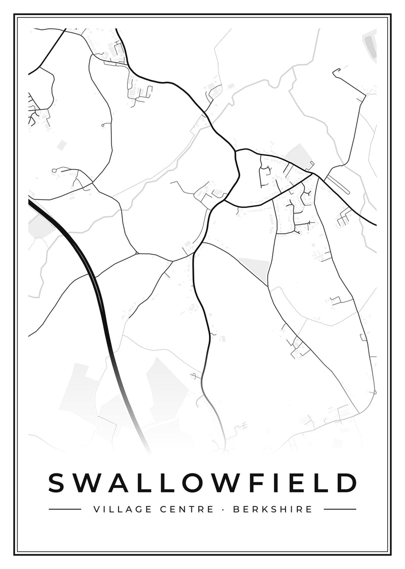 Swallowfield Village Centre Street Map Poster