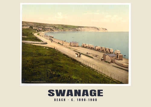 Beach, Swanage, c. 1890–1900 heritage photograph