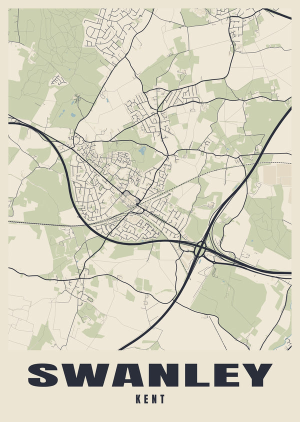 Swanley Street Map Poster