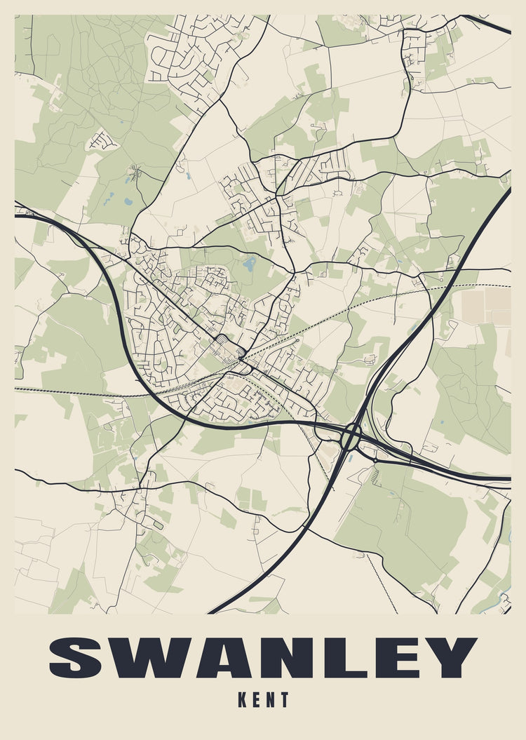 Swanley Street Map Poster