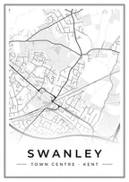 Street map poster of Swanley town centre, Kent