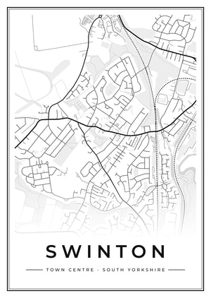 Swinton Town Centre Street Map Poster