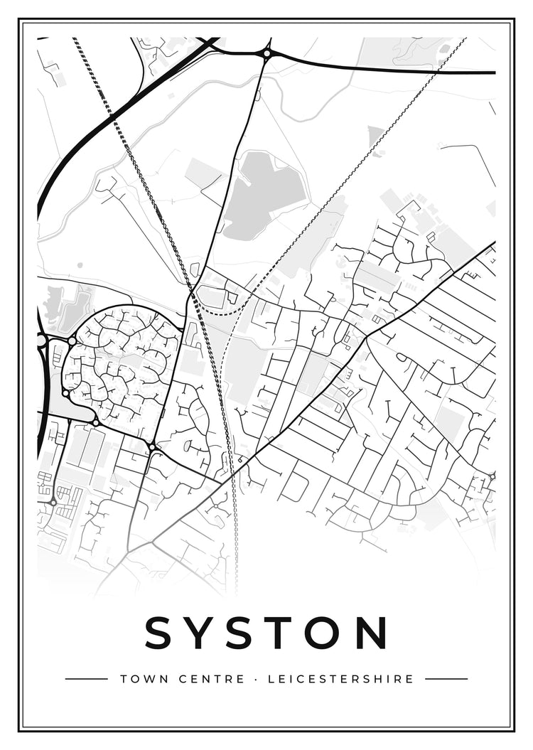Syston Town Centre Street Map Poster