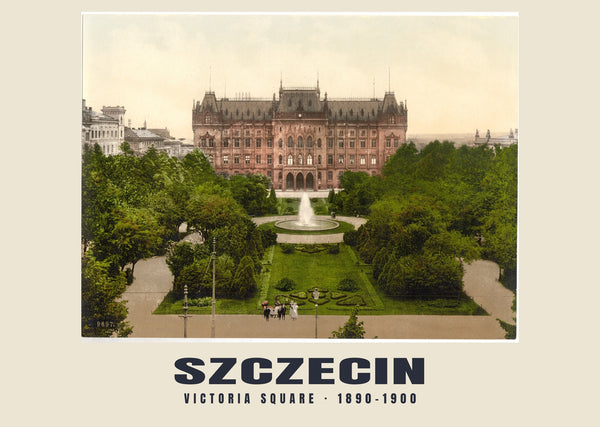 Victoria Square, Szczecin — 1890–1900 · Vintage photochrom print