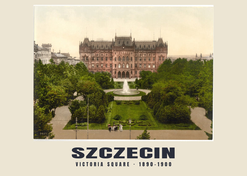 Victoria Square, Szczecin — 1890–1900 · Vintage photochrom print