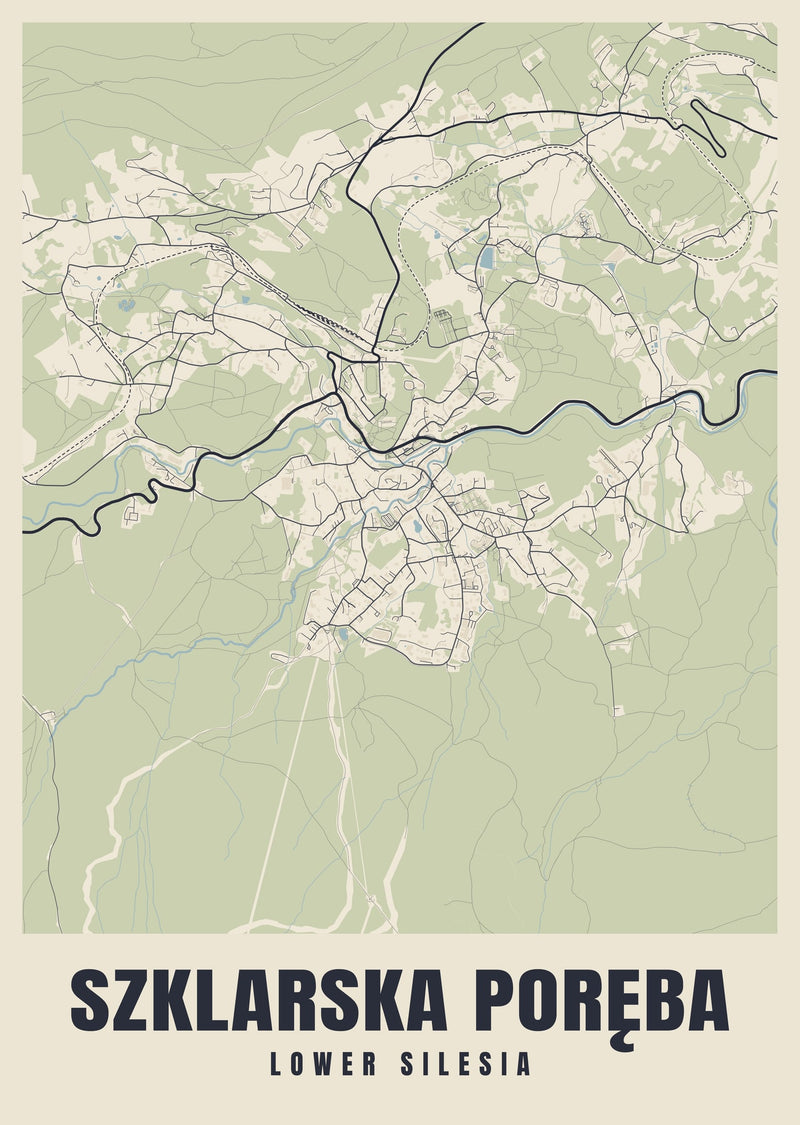 Szklarska Poręba Street Map Poster