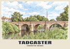 Tadcaster Bridge poster, Ink & Wash style