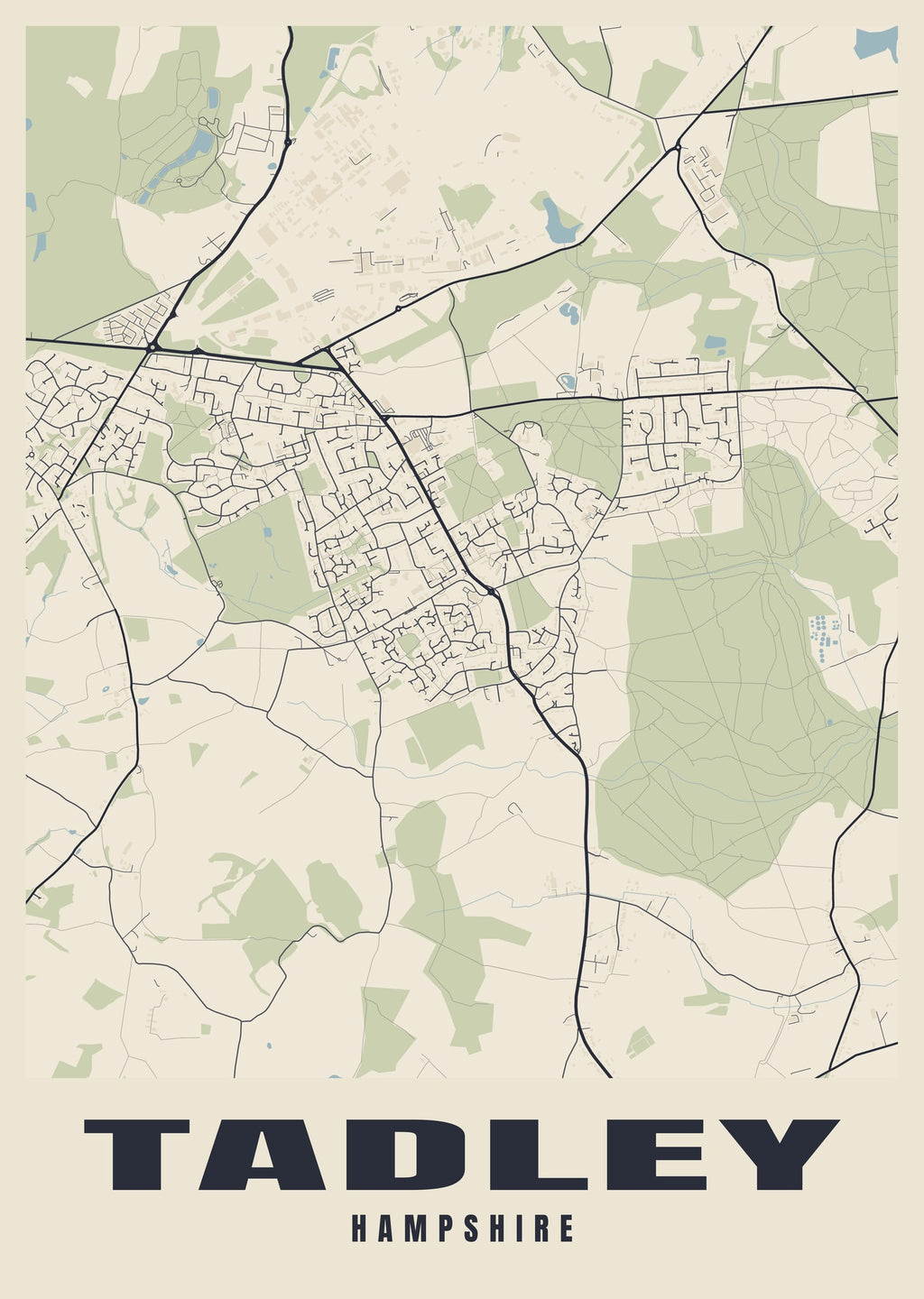 Street map poster of Tadley, Hampshire