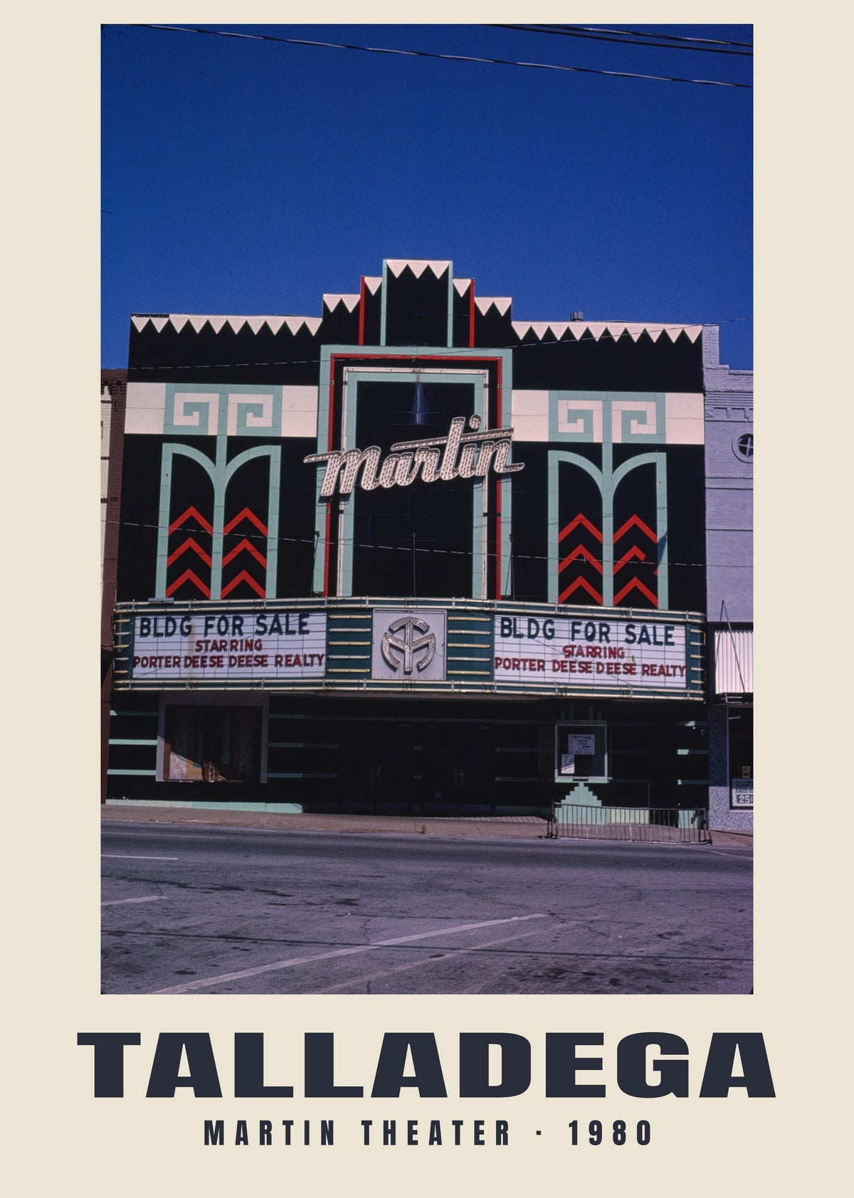 Martin Theater, Talladega, 1980 heritage photograph