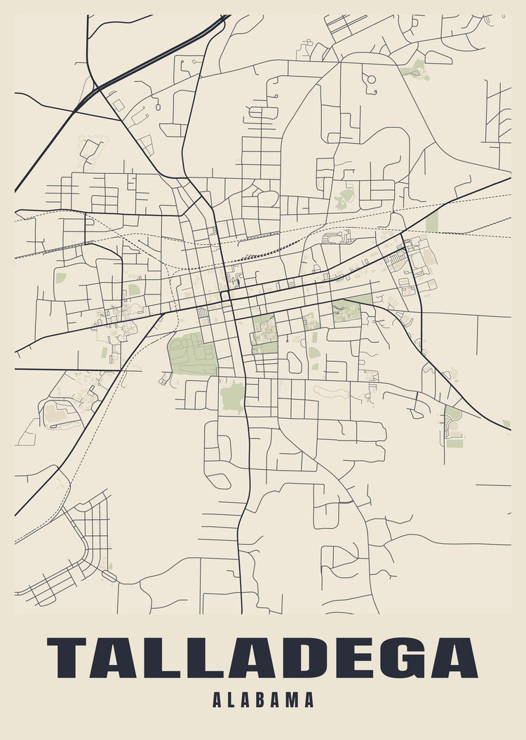 Talladega Street Map Poster