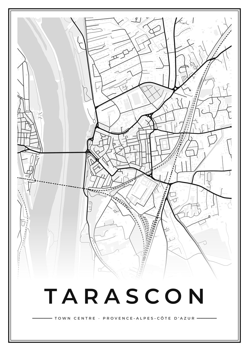 Tarascon Town Centre Street Map Poster