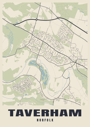 Taverham Street Map Poster