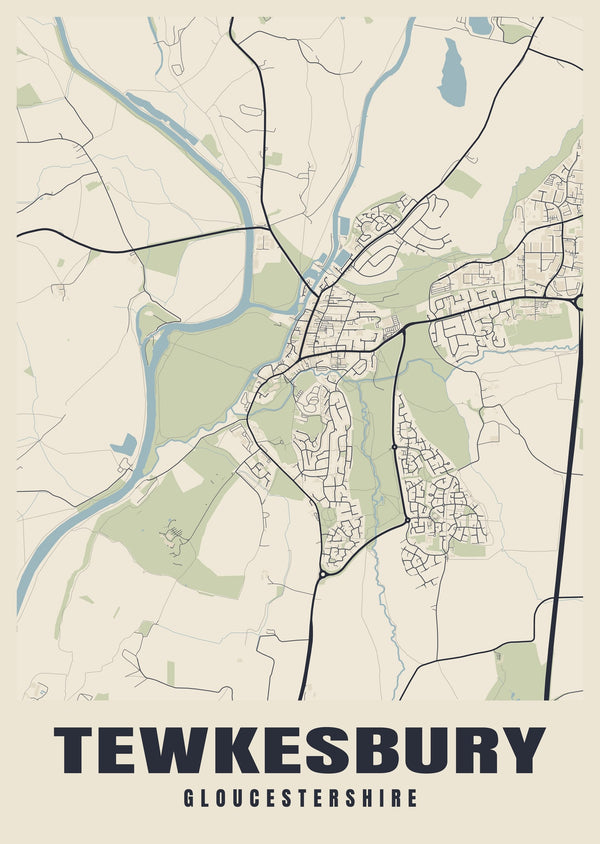 Tewkesbury Street Map Poster