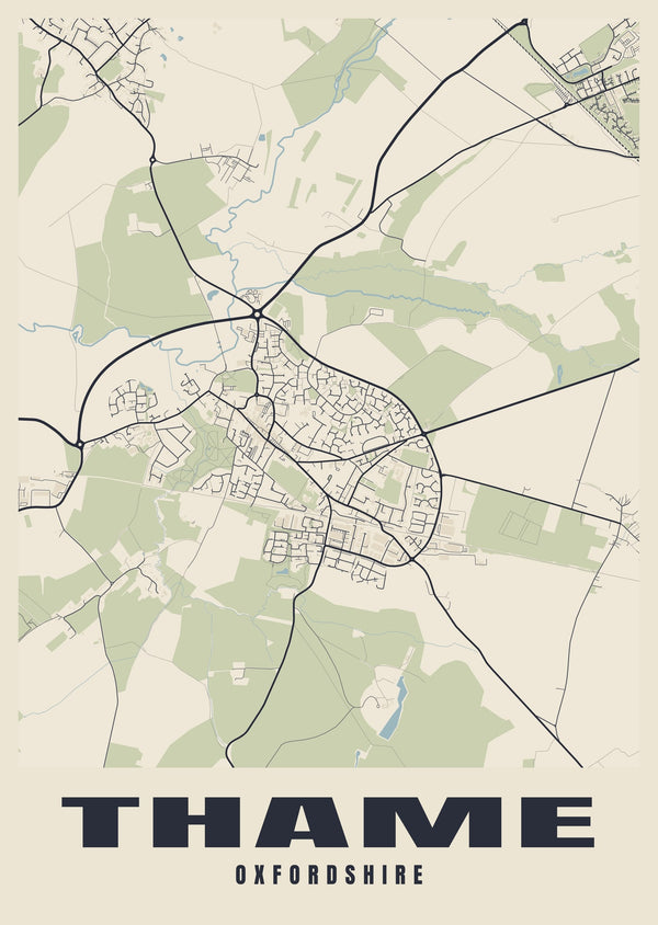Thame Street Map Poster
