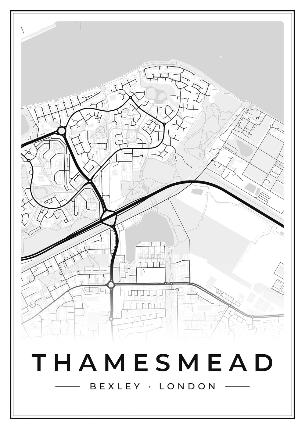 Thamesmead Street Map Poster