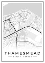 Street map poster of Thamesmead, Bexley, London