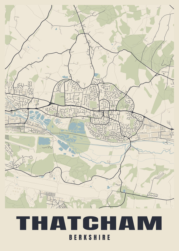 Thatcham Street Map Poster