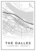 Street map poster of downtown The Dalles, Oregon