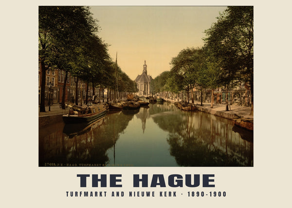 Turfmarkt and Nieuwe Kerk, The Hague — 1890–1900 · Vintage photochrom print