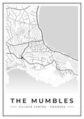 Street map poster of The Mumbles village centre, Swansea