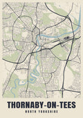 Street map poster of Thornaby-on-Tees, North Yorkshire