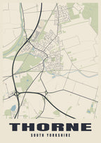Street map poster of Thorne, South Yorkshire